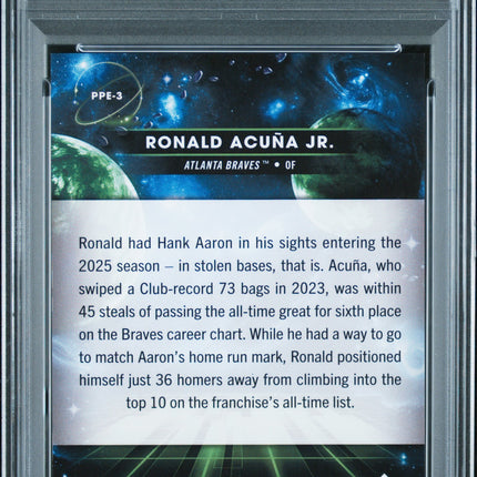 2025 Topps Cosmic Chrome Planetary Pursuit Ronald Acuna JR. #3 Earth PSA 10