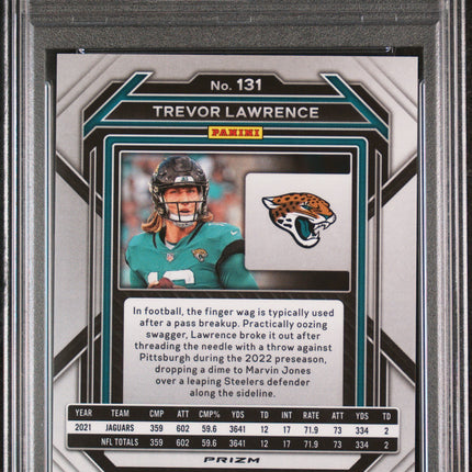 2022 Panini Prizm Trevor Lawrence #131 No Huddle Purple PSA 9 /35