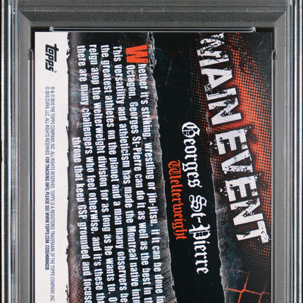 2010 Topps UFC Main Event Georges ST. Pierre #100 PSA 10