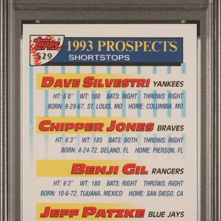 1993 Topps Gold Top Pros. Shortstops #529 PSA 8 Chipper Jones