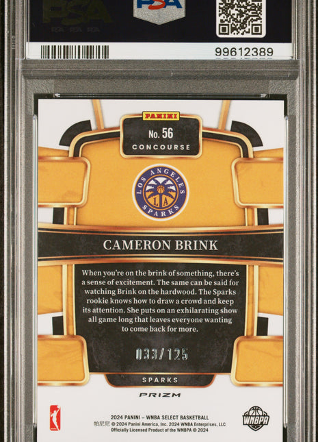 2024 Panini Select WNBA Cameron Brink #56 PSA 10