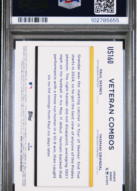 2024 Topps Update Grandal Skenes #US160 Aqua PSA 10