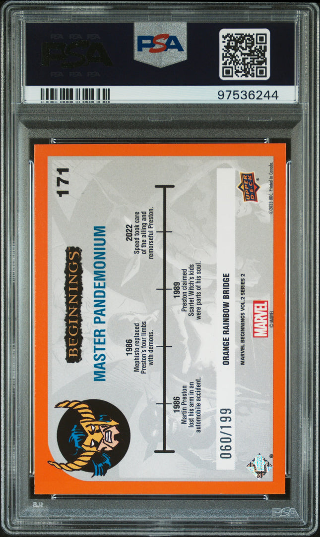 2024 Upper Deck Marvel Beginnings Vol.2 Series 2 Master Pandemonium #171 PSA 9