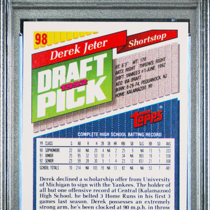 1993 Topps Gold Derek Jeter #98 PSA 8