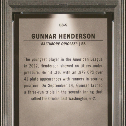 2023 Bowman Spotlights Gunnar Henderson #BS5 PSA 10