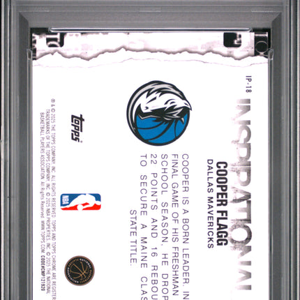 2025 Topps Chrome Inspirational Cooper Flagg #IP-18 Magenta Ref 369/399 PSA 9