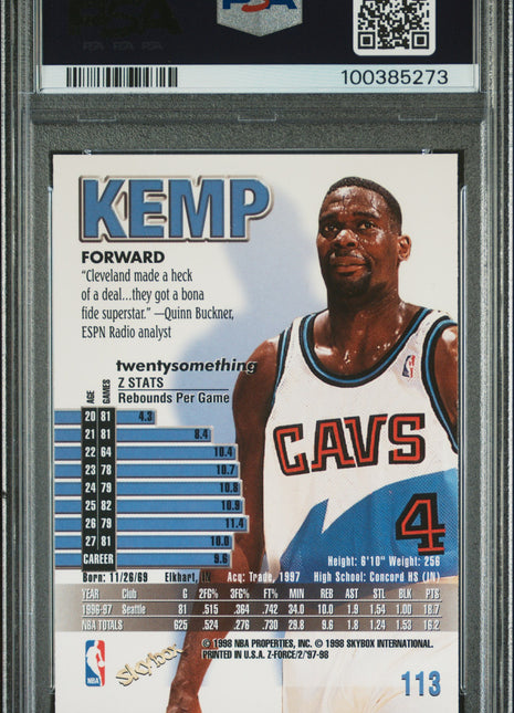 1997 Skybox Z-Force Shawn Kemp #113 PSA 10