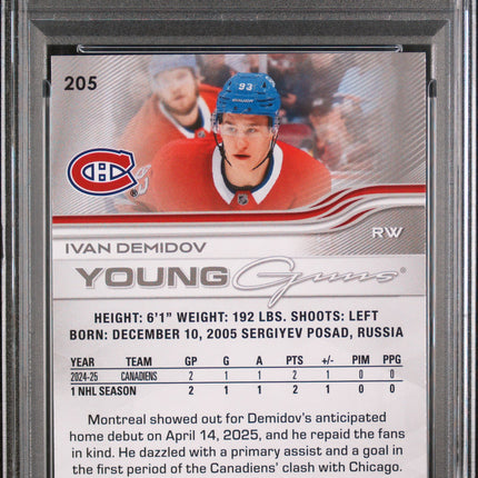 2025 Upper Deck Ivan Demidov #205 PSA 8