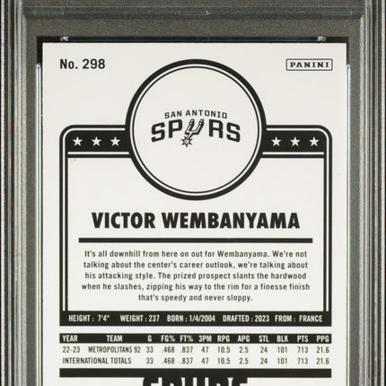 2023 Panini NBA Hoops Victor Wembanyama #298 PSA 10