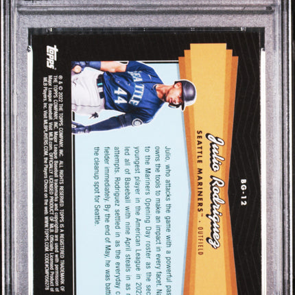 2022 Topps Update Black Gold Julio Rodriguez #BG12 PSA 9