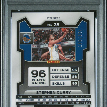 2023 Panini Prizm Monopoly Stephen Curry #28 Orange /124 PSA 8