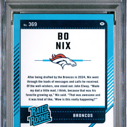 2024 Panini Donruss Bo Nix #369 Optic Preview Red Pandora PSA 10