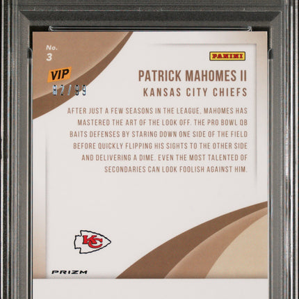 2022 Panini National Vip Patrick Mahomes II #3 Cracked Ice PSA 9 /99