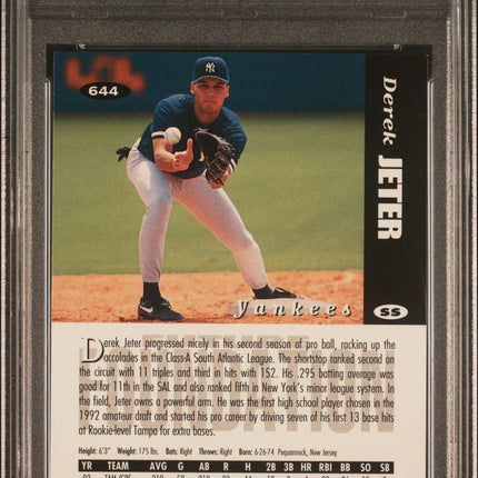 1994 Collector's Choice Derek Jeter #644 White Letter Variation PSA 8