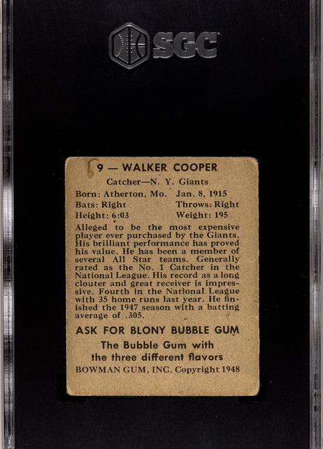 1948 Bowman Walker Cooper #9 SGC 1