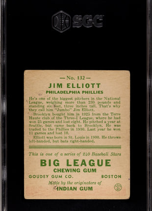 1933 Goudey Jim Elliott #132 SGC 3