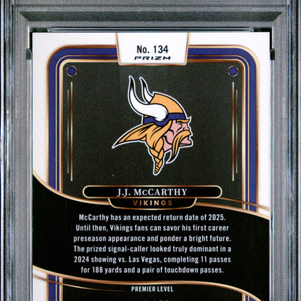 2024 Panini Select JJ Mccarthy #134 Blue Disco PSA 9 /25
