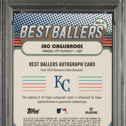 2024 Bowman's Best Best Ballers Jac Caglianone #BBAJC Lava 15/50 PSA 10 Auto