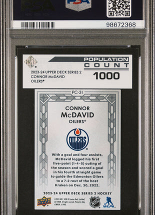 2023 Upper Deck Population Count Connor McDavid #PC31 PSA 9