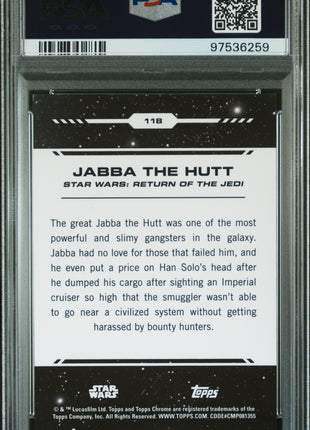 2024 Topps Chrome Star Wars Jabba The Hutt #118 PSA 9