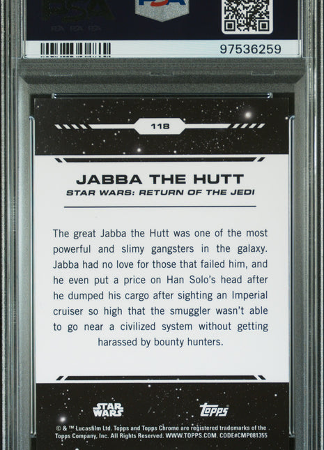 2024 Topps Chrome Star Wars Jabba The Hutt #118 PSA 9