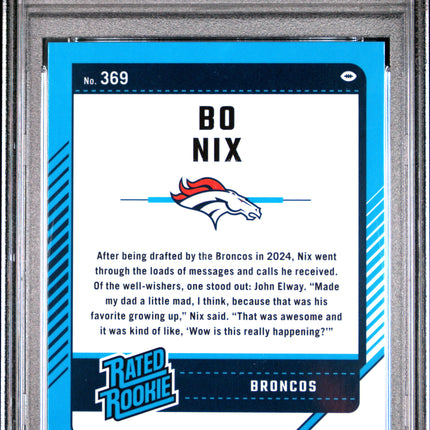 2024 Panini Donruss Bo Nix #369 Optic Preview Pink PSA 10