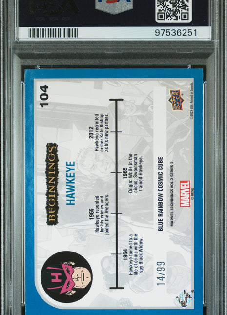 2024 Upper Deck Marvel Beginnings Vol.2 Series 2 Hawkeye #104 PSA 9