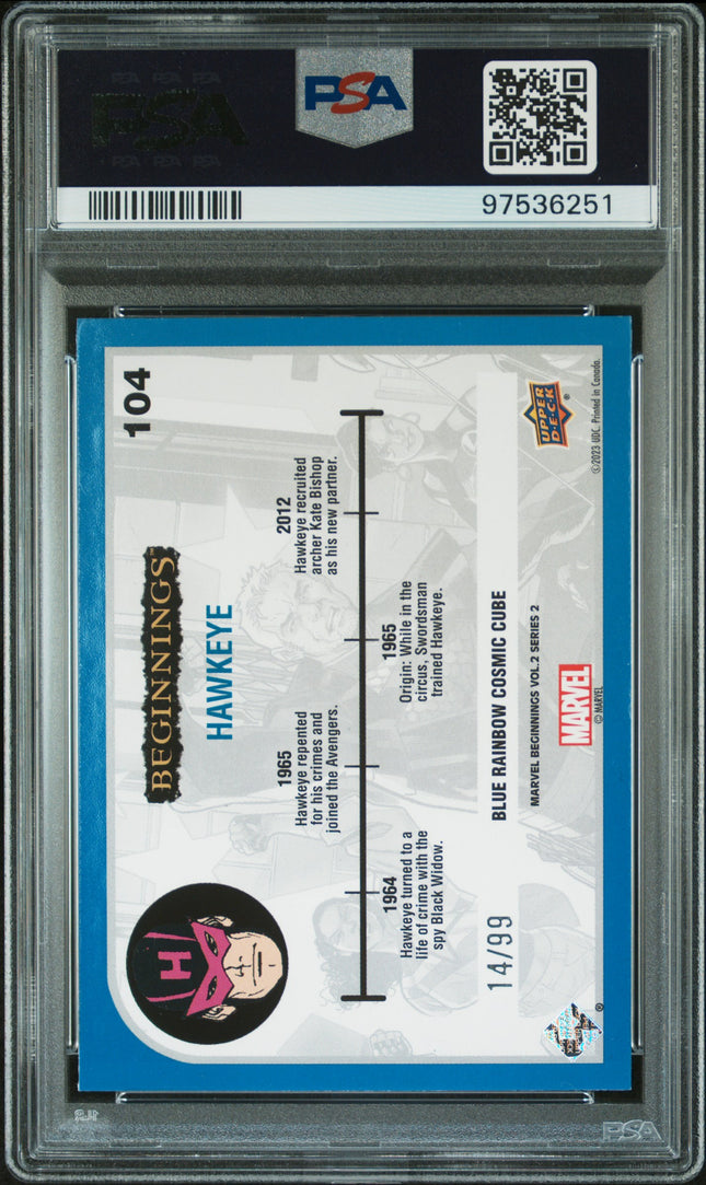 2024 Upper Deck Marvel Beginnings Vol.2 Series 2 Hawkeye #104 PSA 9
