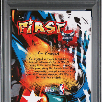 2025 Topps Finest First Kon Knueppel #F-4 Gold Refractor 13/50 PSA 10
