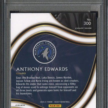 2020 Panini Select Anthony Edwards #300 Red Wave Prizm PSA 10