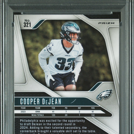 2024 Panini Prizm Cooper Dejean #321 Green Wave PSA 9