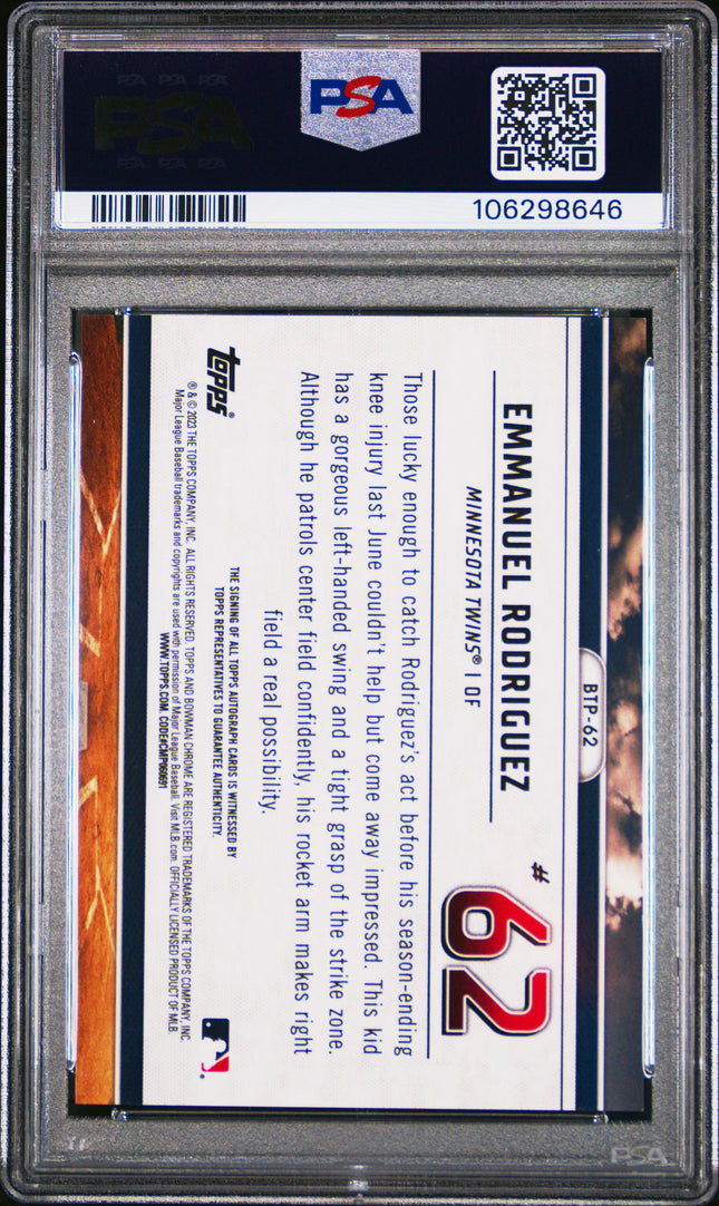 2023 Bowman Scouts' Top 100 Emmanuel Rodriguez #BTP62 Auto Super 1/1 PSA 10