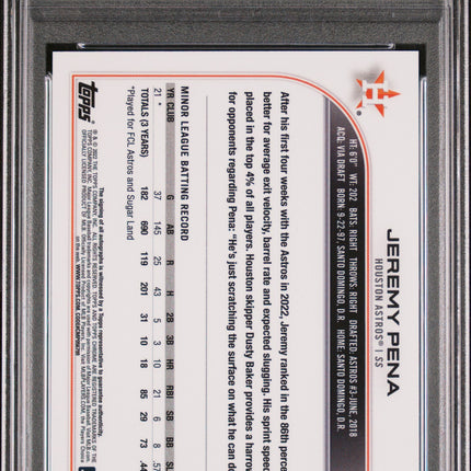 2022 Topps Chrome Update Autographs Jeremy Pena #ACJP PSA 9 Auto