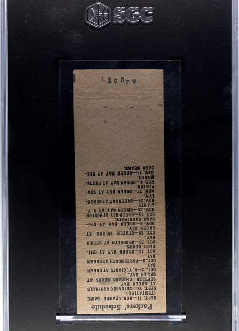 1932 Fras. Match Co. Green Bay Packers Schedule On Back Rainbow Inn SGC A