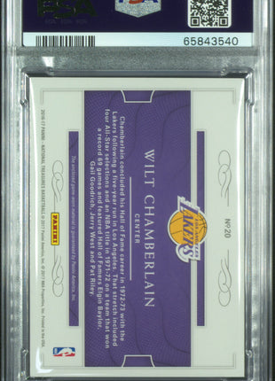 2016 National Treasures All-Decade Jersey Wilt Chamberlain #20 /15 PSA 8