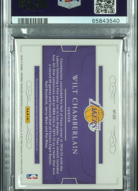 2016 National Treasures All-Decade Jersey Wilt Chamberlain #20 /15 PSA 8