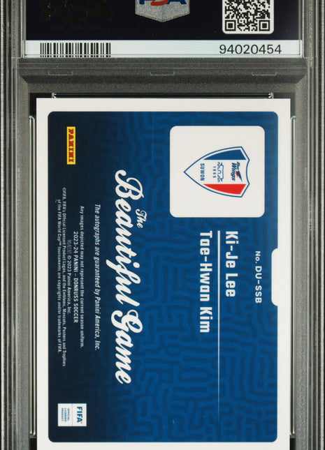 2023-24 Panini Donruss FIFA Auto Ki-JE Lee Tae-Hwan Kim #DUSSB PSA 9