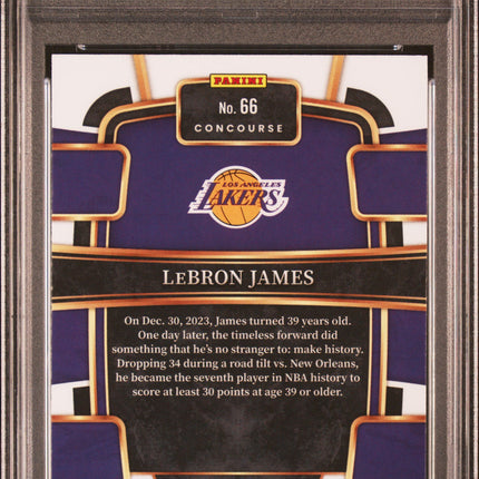 2023 Panini Select LeBron James #66 Elephant Prizm PSA 10