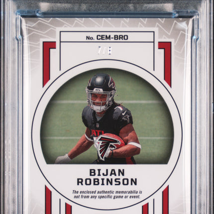 2023 Panini Obsidian Cutting Edge Memorabilia Bijan Robinson Patch /8 Red PSA 9