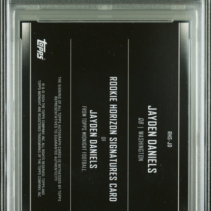 2024 Topps Midnight Rookie Horizon Signatures Jayden Daniels #RHSJD PSA 9 Auto