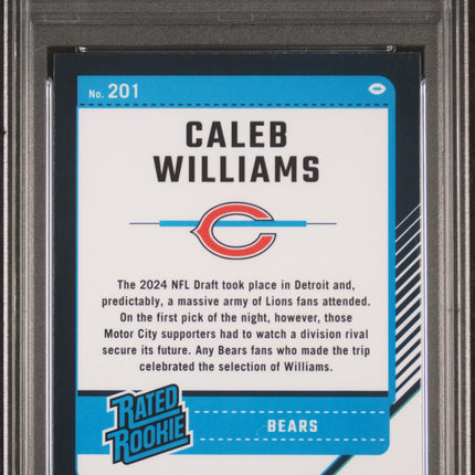 2024 Panini Donruss Optic Caleb Williams #201 Purple Shock PSA 10