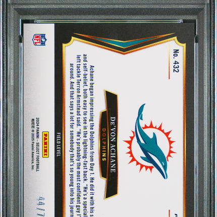 2024 Panini Select De'von Achane #432 Dragon Scale Prizm PSA 10 /70