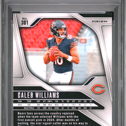 2024 Panini Prizm Caleb Williams #301 Neon Green Pulsar PSA 9