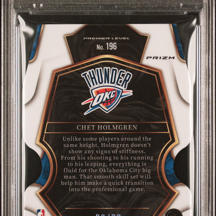 2022 Panini Select Chet Holmgren #196 Purple Die Cut PSA 10 /99