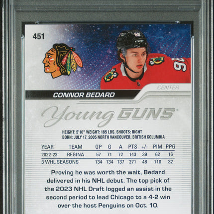 2023 Upper Deck Connor Bedard #451 PSA 10