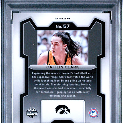2024 Panini Prizm Draft Picks Caitlin Clark #57 Purple Wave PSA 10