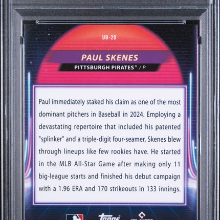 2025 Topps Cosmic Chrome Ultraviolet Beam Paul Skenes #20 PSA 10