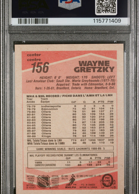 1989 O-Pee-Chee Wayne Gretzky #156 PSA 7