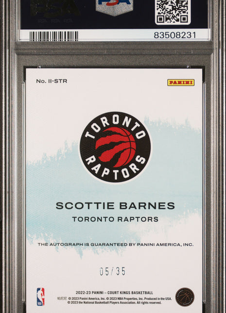 2022 Panini Court Kings Impressionist Ink Scottie Barnes #IISTR PSA 10