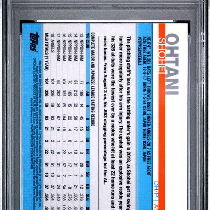 2019 Topps Chrome Shohei Ohtani #1 PSA 9